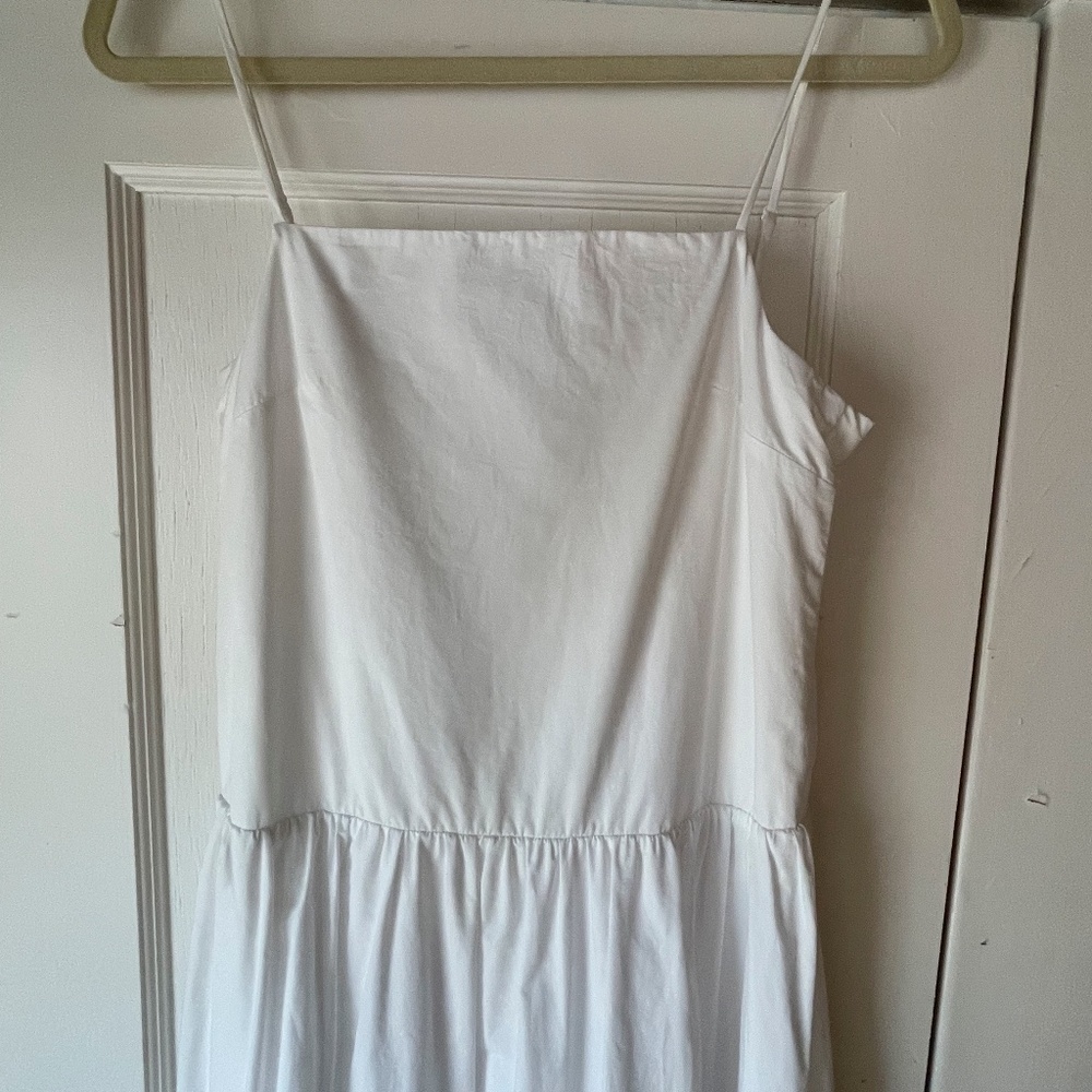 White XS Aritzia Babaton Poplin Midi Dress